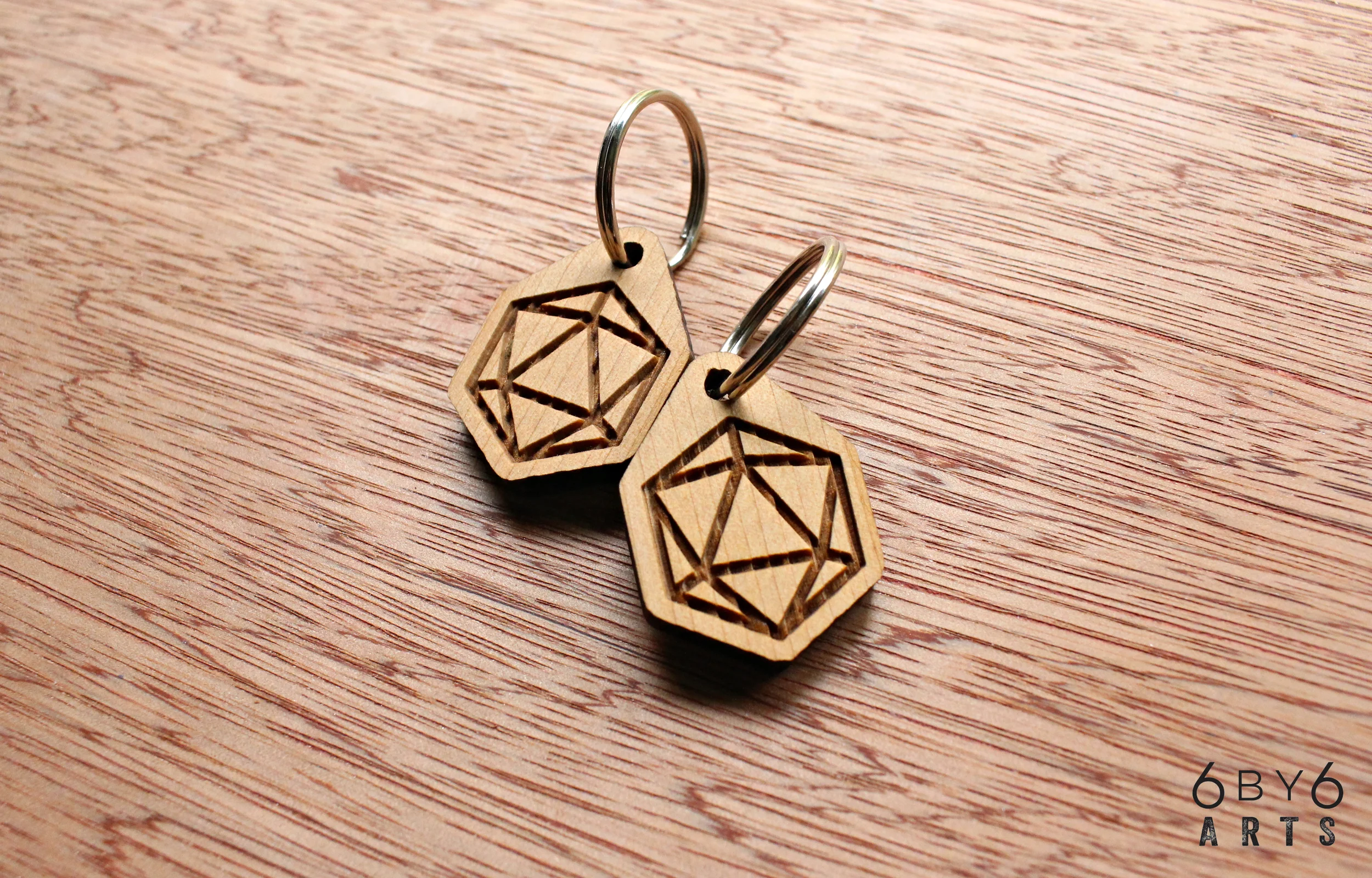 D20 Icosahedron Dungeons and Dragons Keychain | 6 by 6 Arts