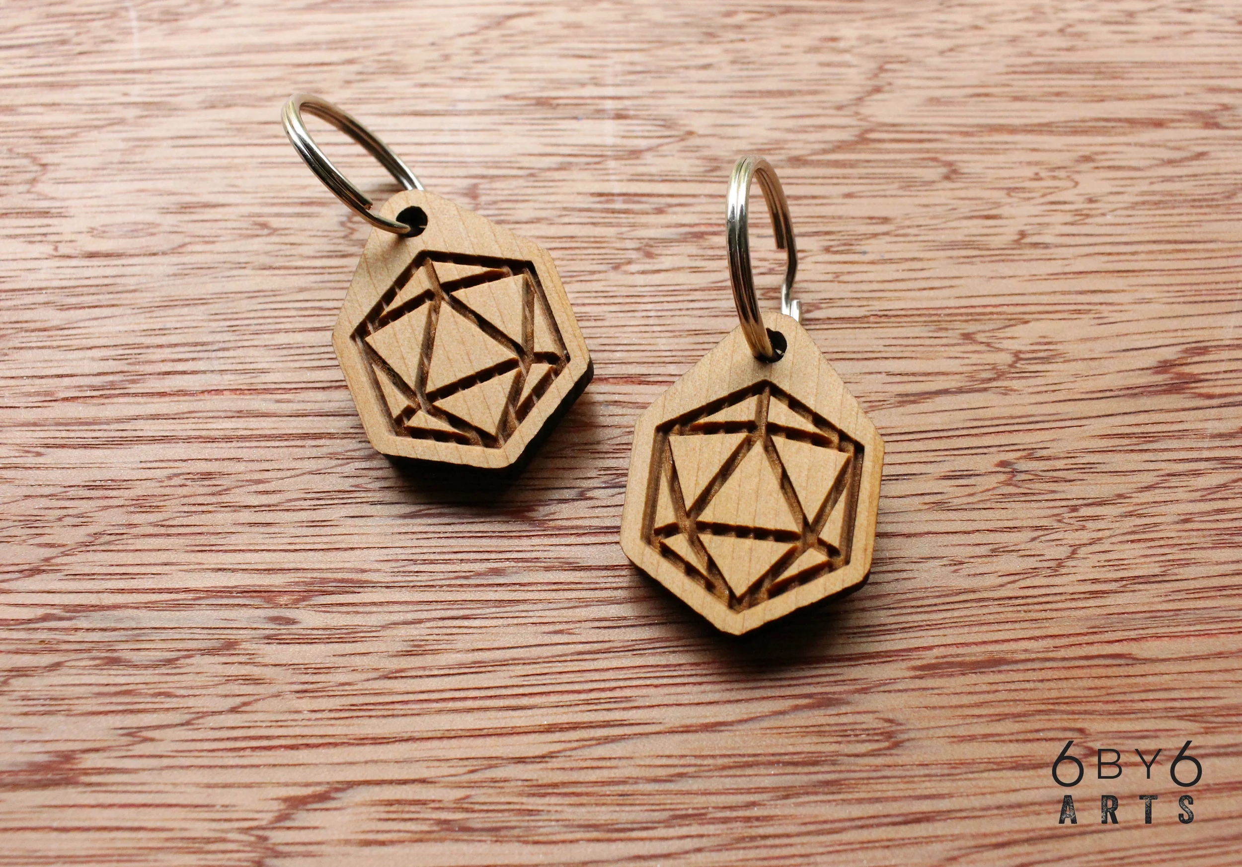 D20 Icosahedron Dungeons and Dragons Keychain | 6 by 6 Arts