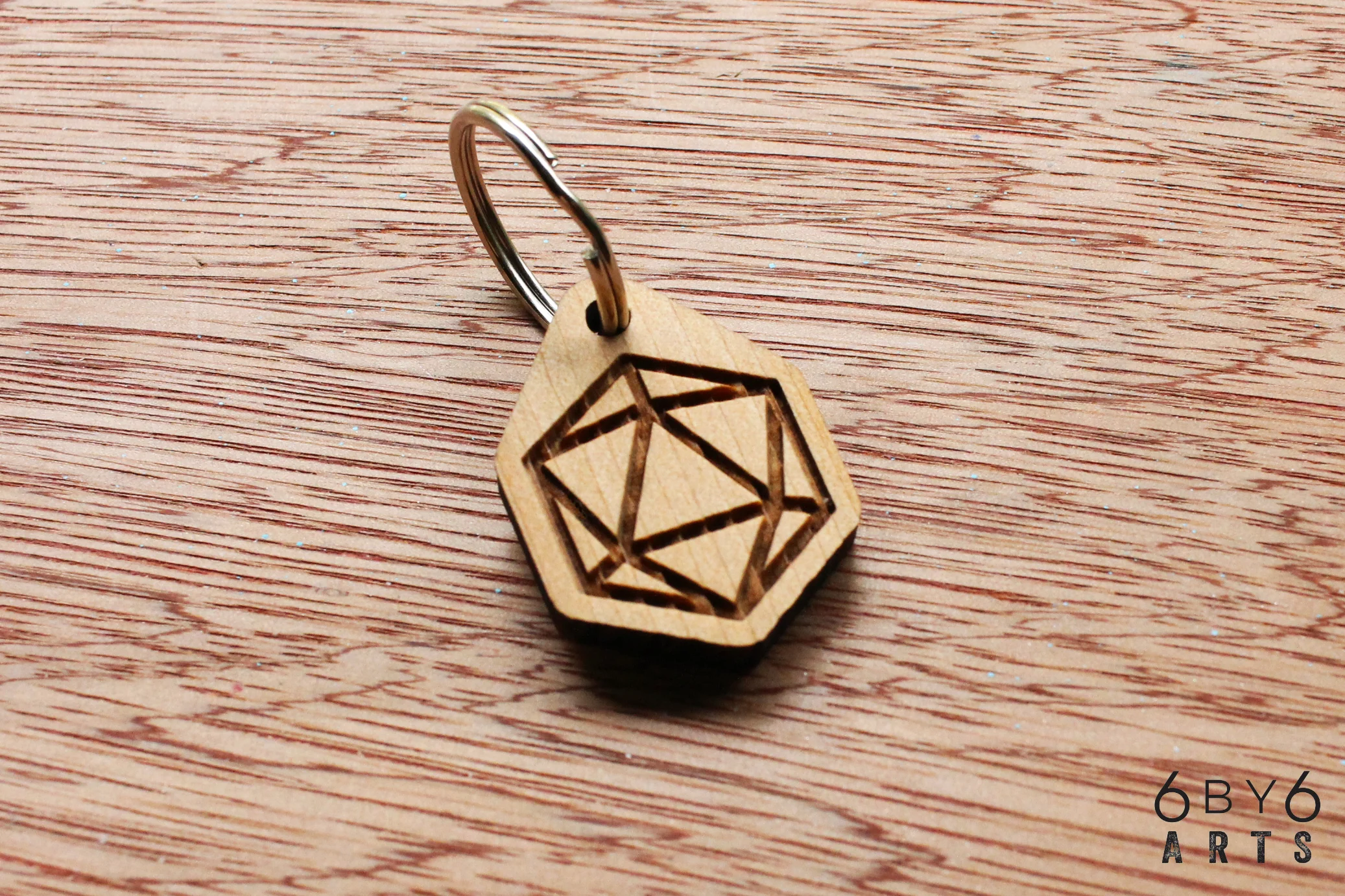 D20 Icosahedron Dungeons and Dragons Keychain | 6 by 6 Arts