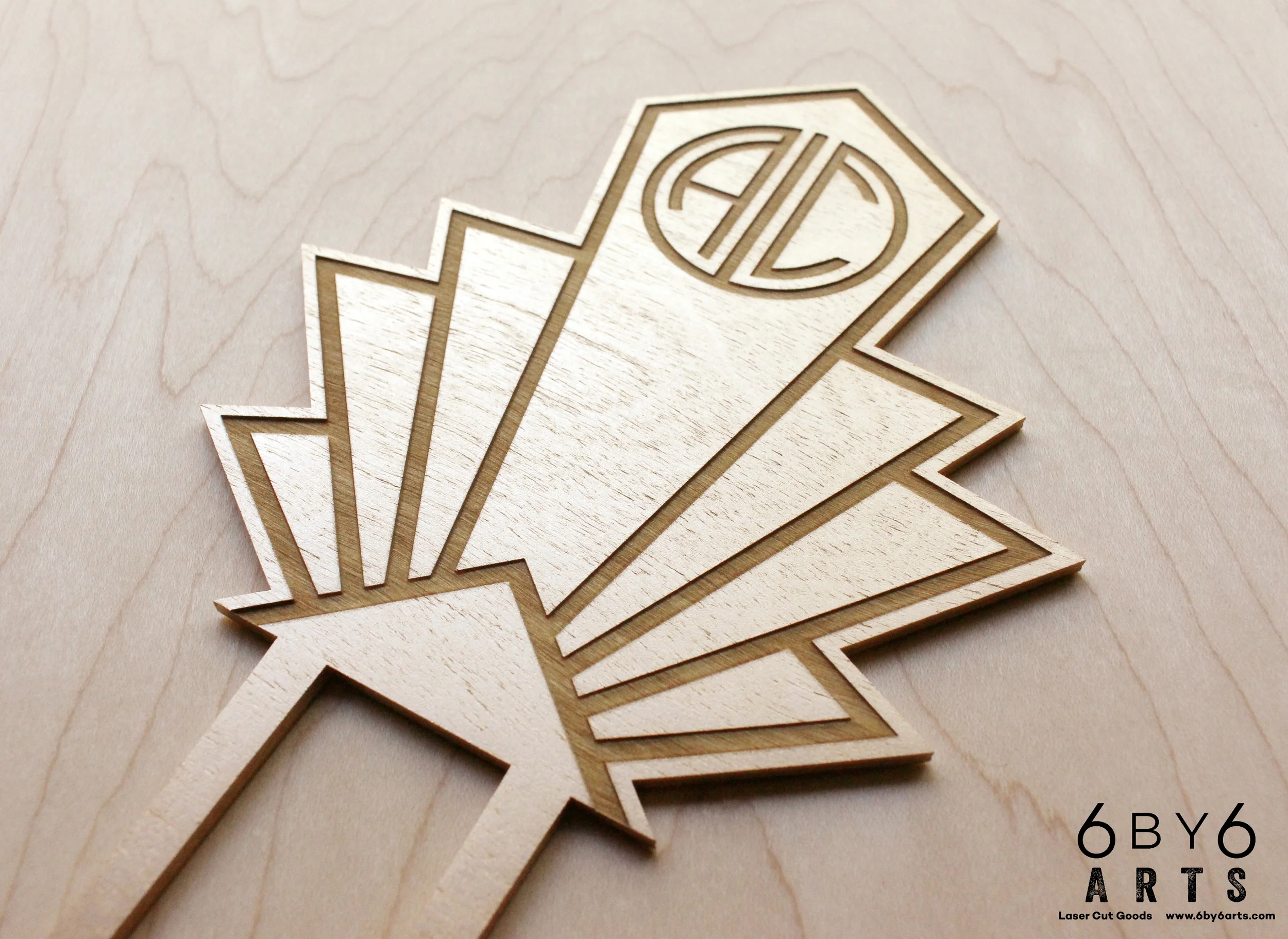 Custom Art Deco Themed Wedding Cake Topper