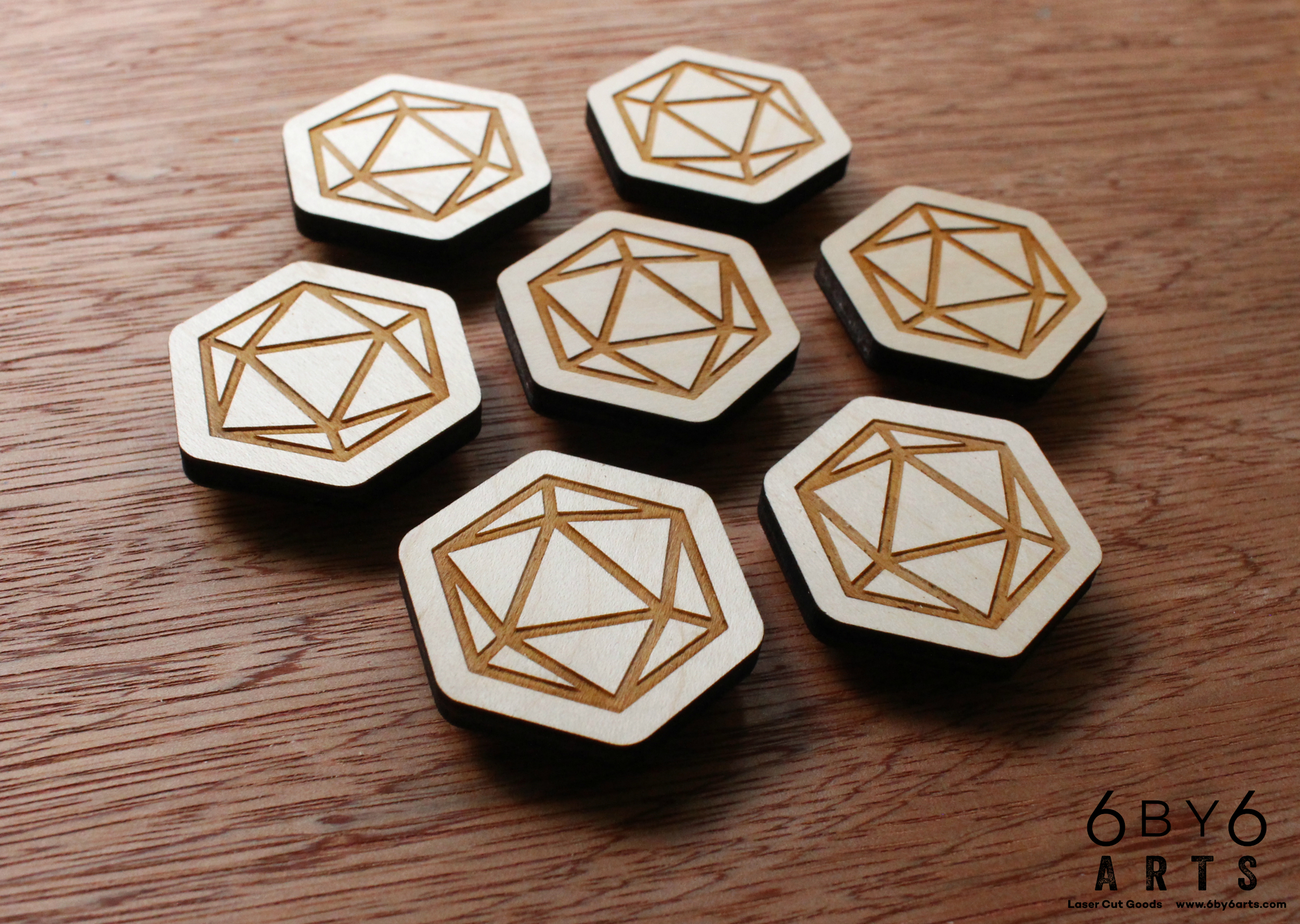 D20 Icosahedron Dungeons and Dragons Magnet | 6 by 6 Arts