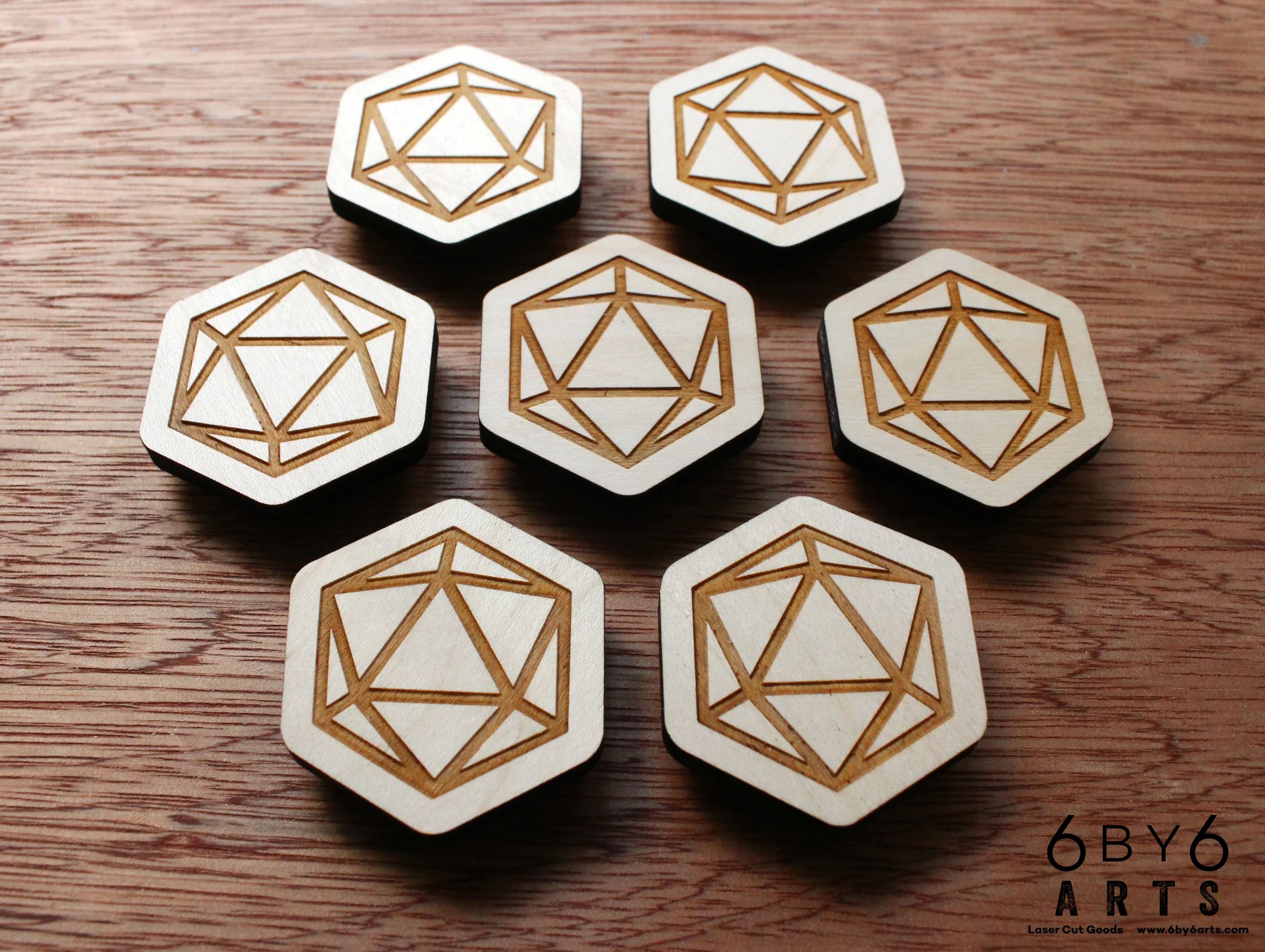 D20 Icosahedron Dungeons and Dragons Magnet | 6 by 6 Arts
