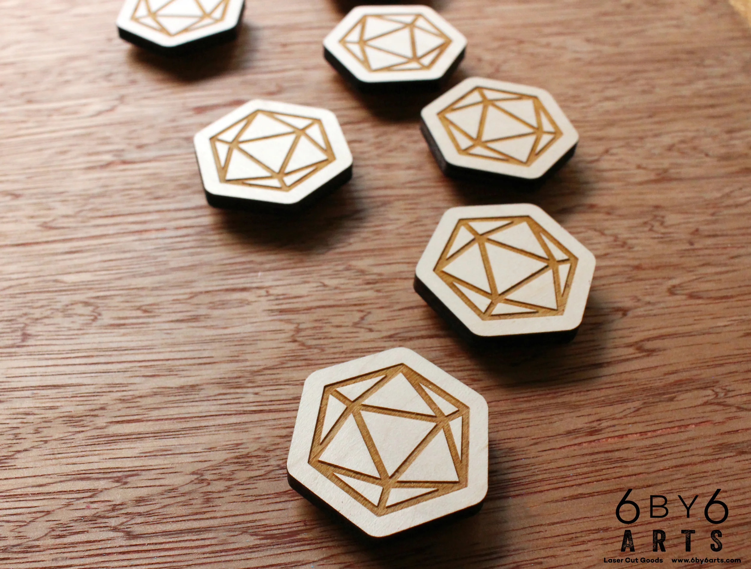 D20 Icosahedron Dungeons and Dragons Magnet | 6 by 6 Arts