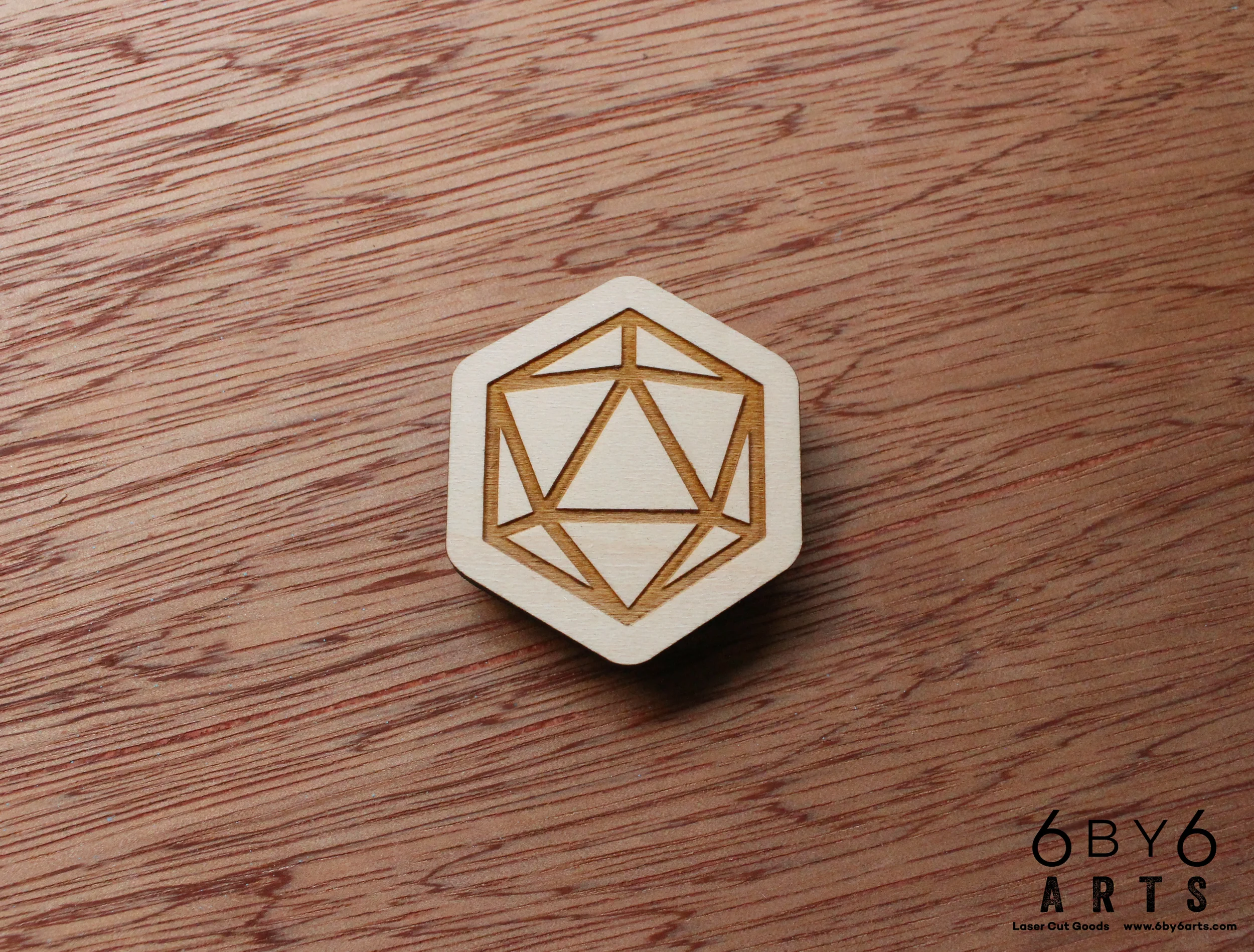 D20 Icosahedron Dungeons and Dragons Magnet | 6 by 6 Arts