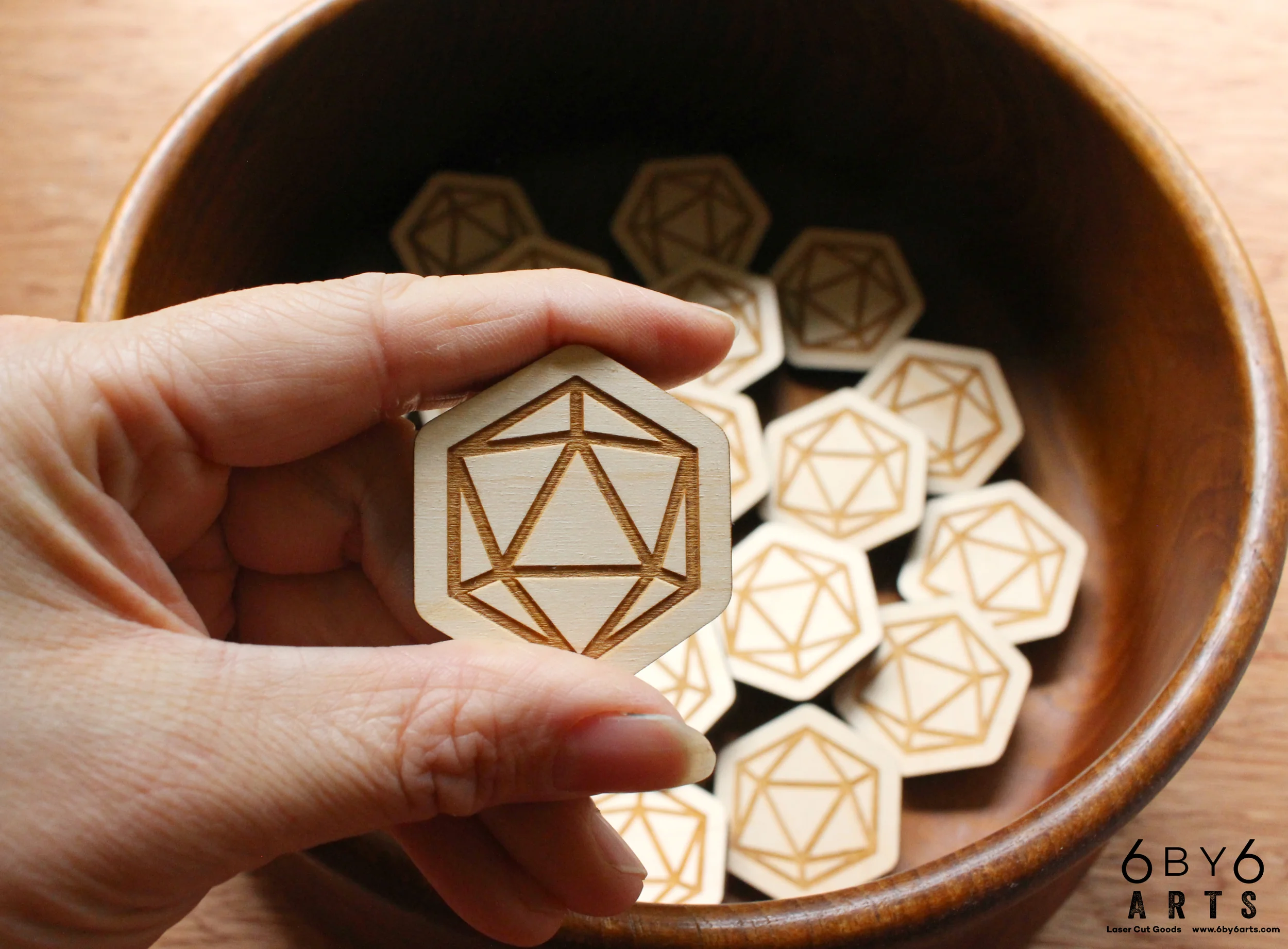 D20 Icosahedron Dungeons and Dragons Magnet | 6 by 6 Arts