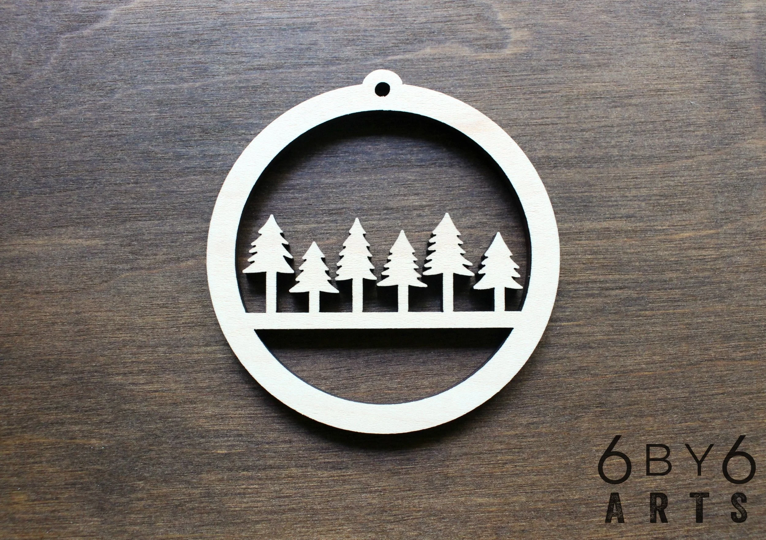 6 by 6 Arts | Laser Cut Family Tree Wood Ornament