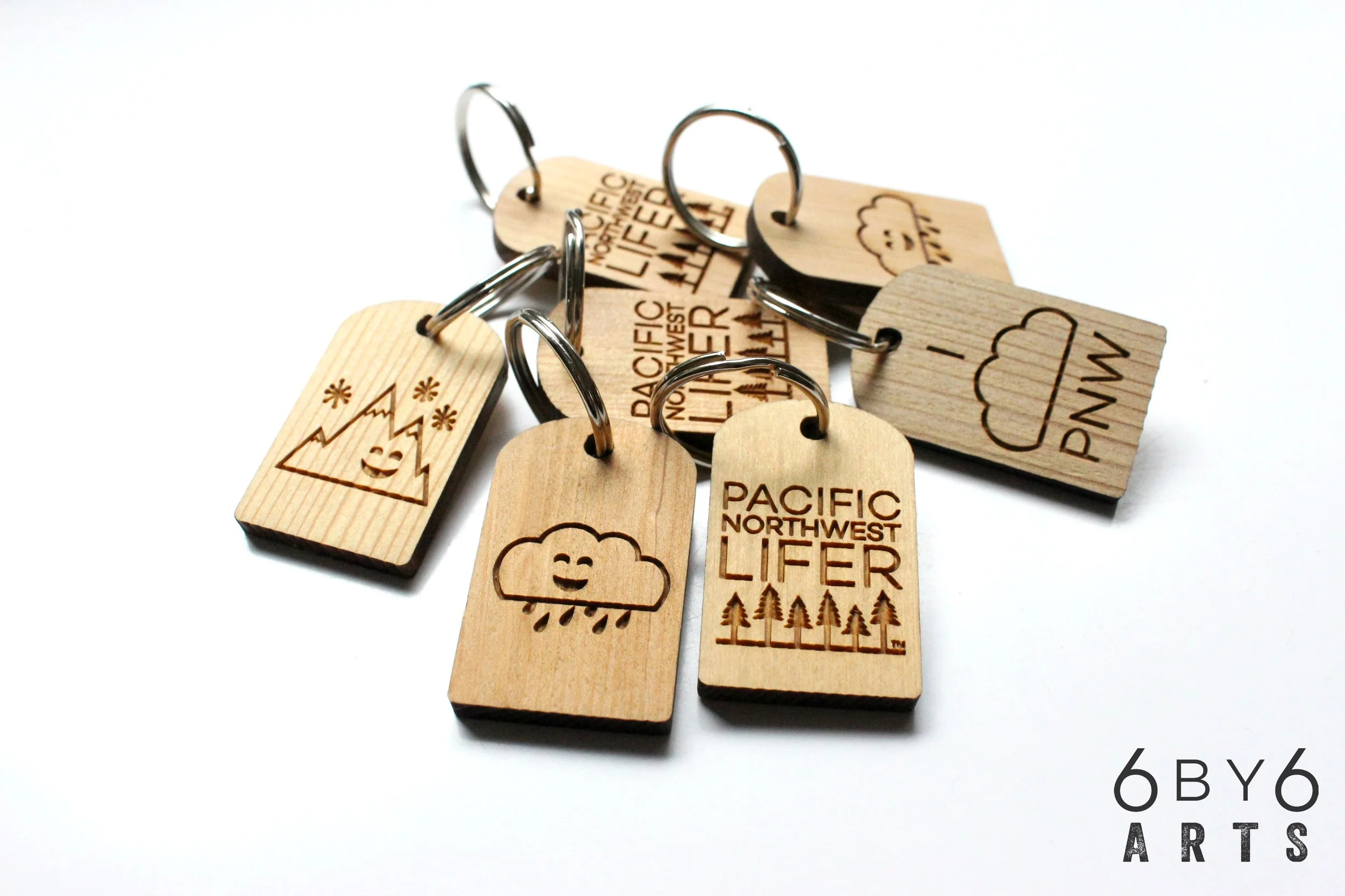 Reclaimed Wood PNW Keychains