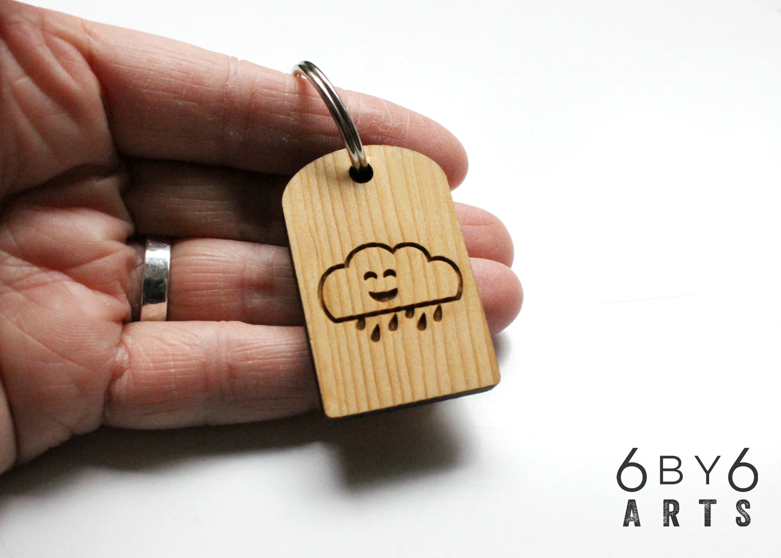 Happy Raincloud Keychain