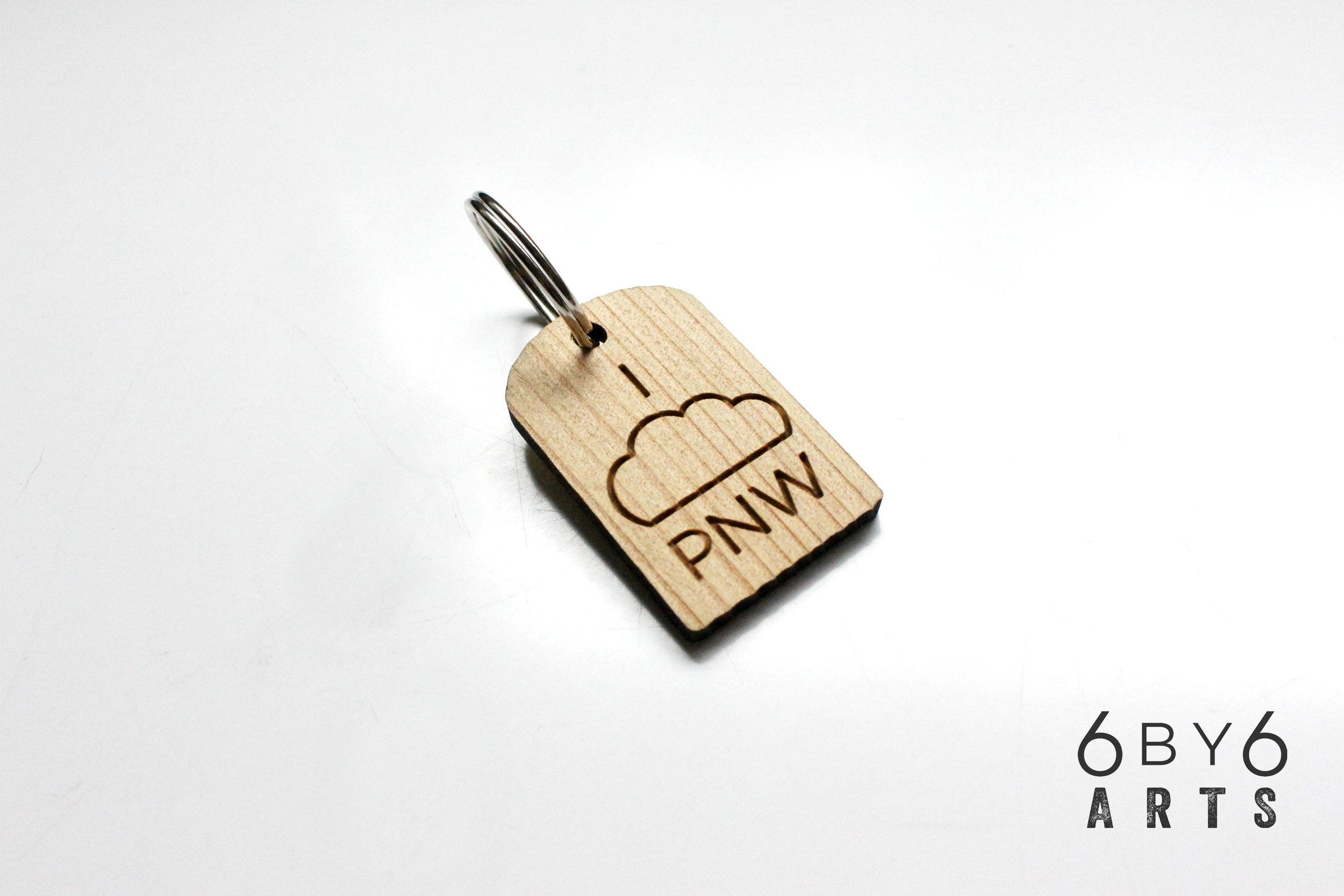 I (cloud) PNW Reclaimed Wood Keychain