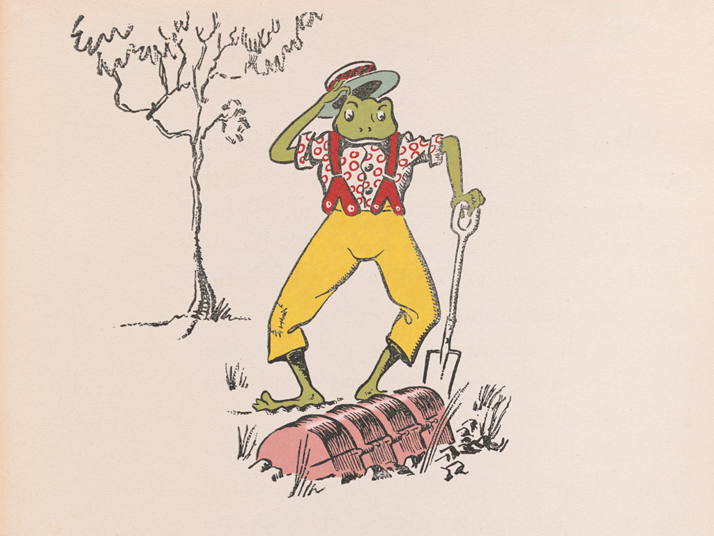 Old Wobbley the frog loves 'dig dig digging in the garden' and the children love digging with him. It's Wobbley who finds the magic box. Of course, everyone knows it's magic when they hear the harp.
