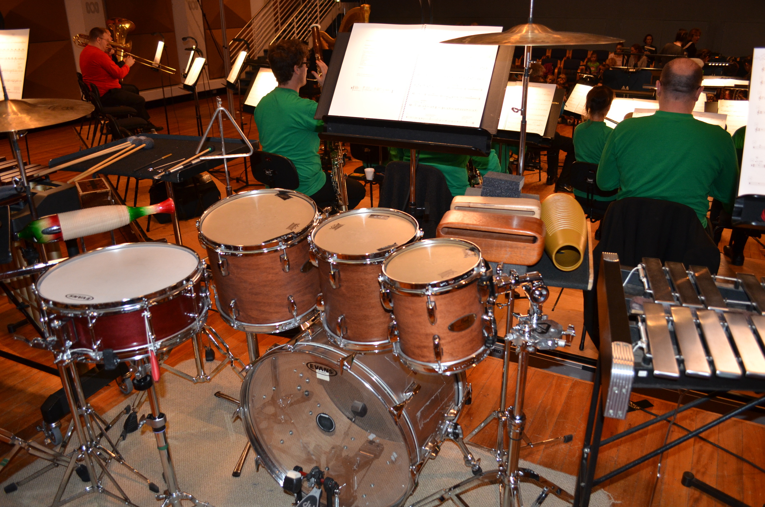 MSO percussion setup from premiere performance May 2013