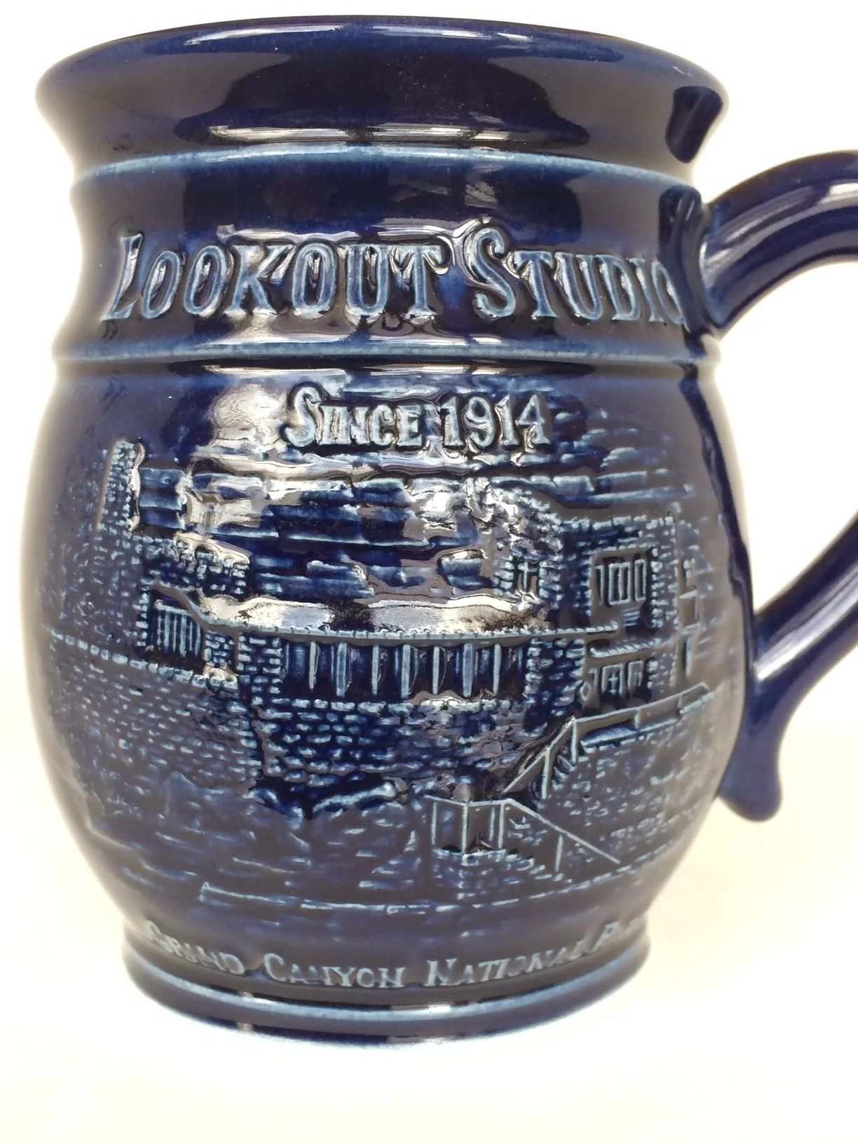 Grand Canyon Lookout Studio Souvenir Coffee Mug in Cobalt