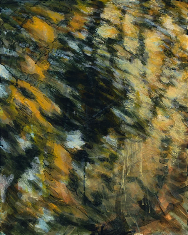 Space between, acrylic on wood panel, 20” x 16”