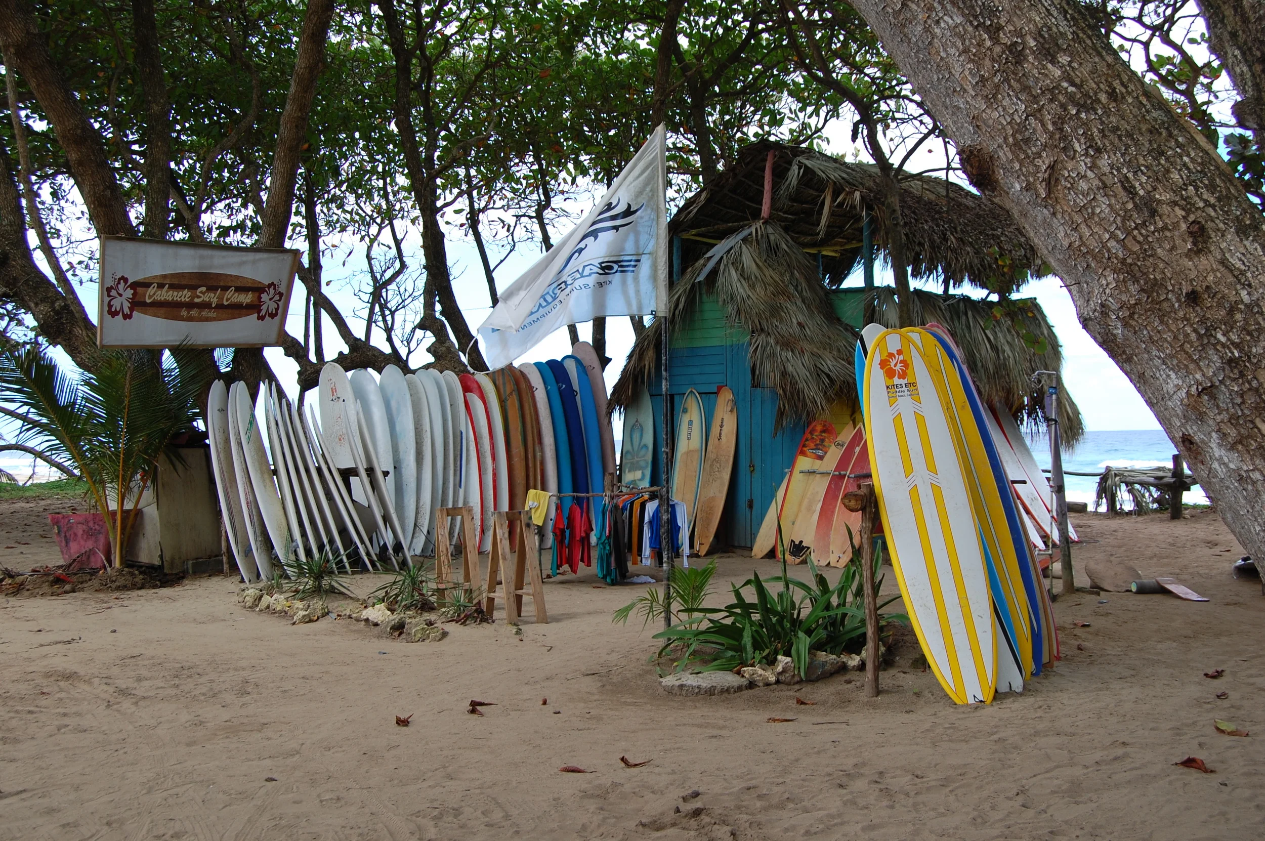 Surfing at Playa Escondido near Sosua, Dominican Republic 