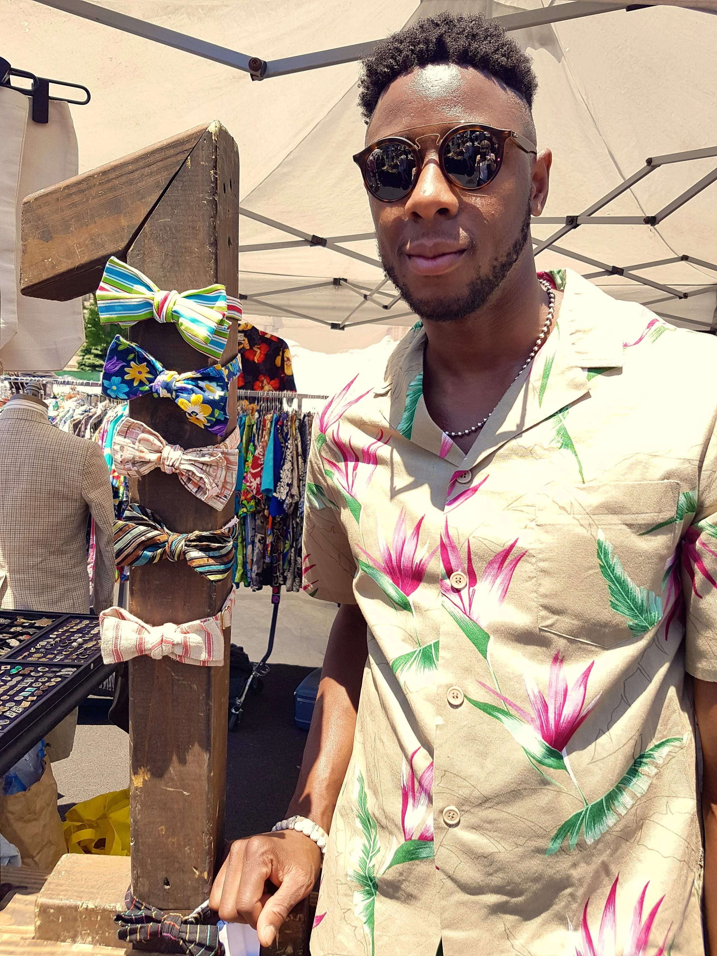 Travis Sylvester makes hand-made bow ties.