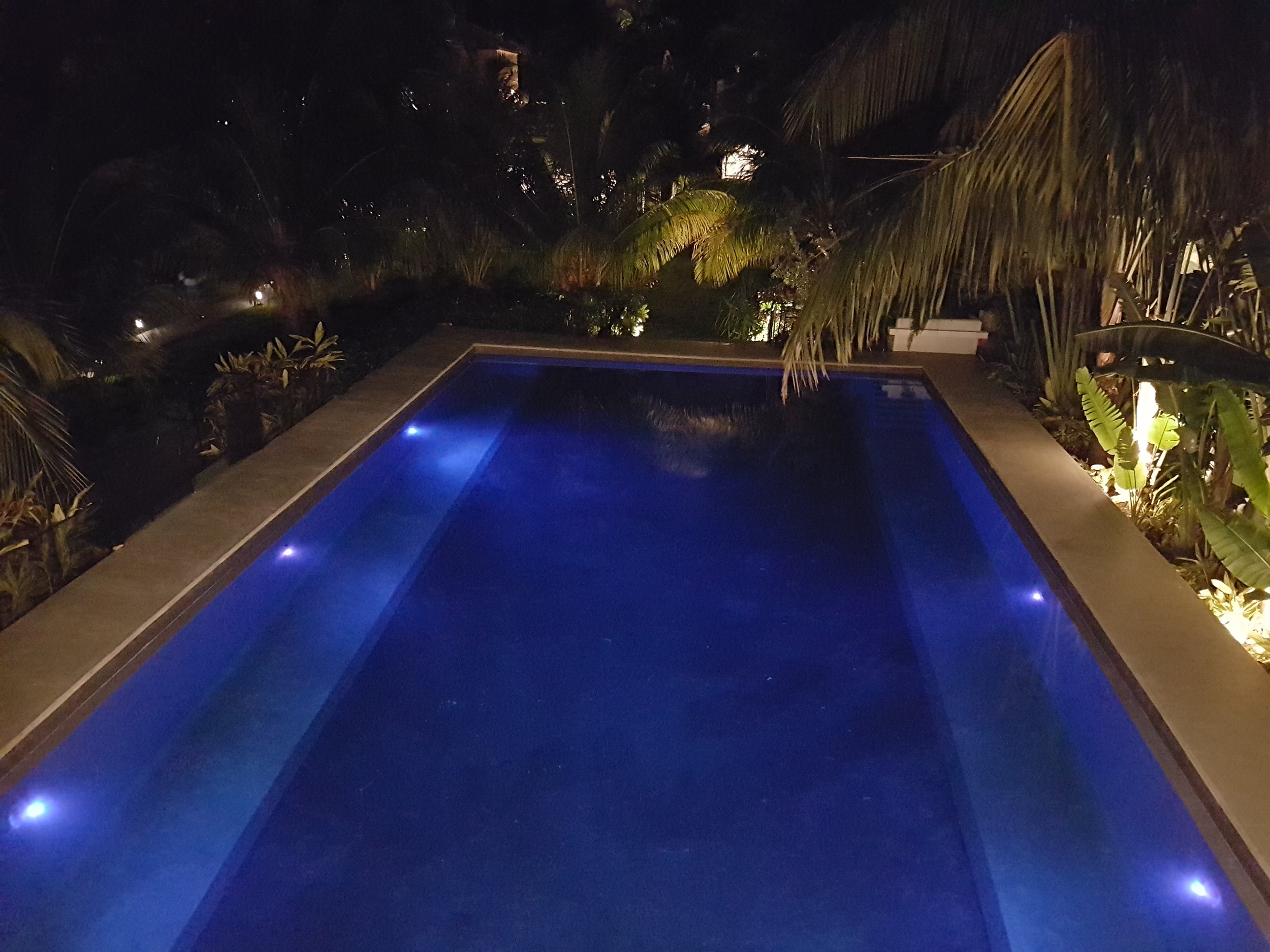 View of pool from pool cabana.