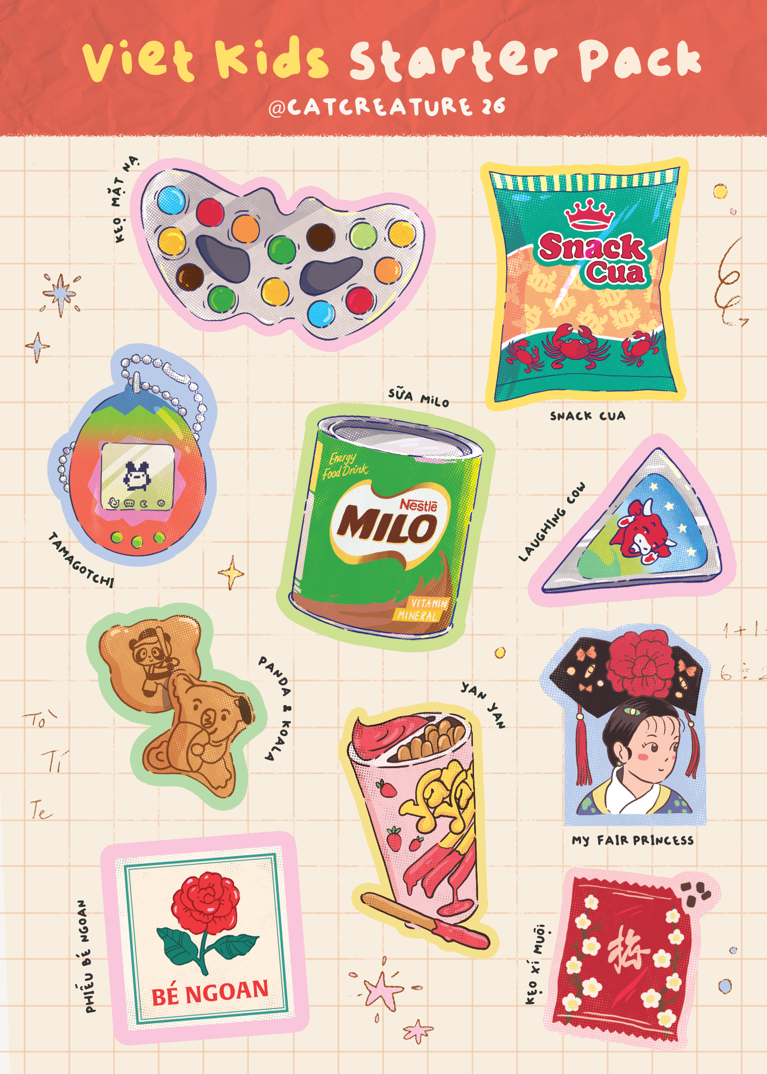 Viet Kids Starter Pack - Sticker Sheet