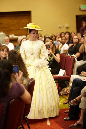 Each model walked right through the crowd so everyone could see the costumes up close.