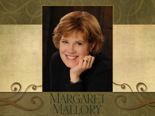 Margaret Mallory, author of "The Guardian", modeled two very different costumes.