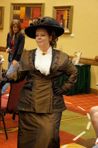   Melissa brought down the house when she sashayed in wearing this Titanic-era costume.  