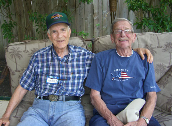   This is my dad (left) and Greg's dad (right). They (we) used to be neighbors. Yep. I married the boy next door. :)  