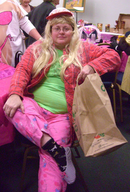 This girl is from Virginia. She was hilarious. I really enjoyed her. She dressed as Homeless Barbie. :)