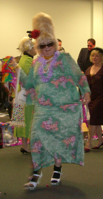 This is Vacation Barbie and she won the prize for Best Costume!
