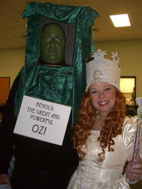 Author Ad Hudler (Man of the House) dressed as Oz--the one that answered the door and said "Go away and come back tomorrow!" His daughter helped him make the "door." Isn't that so clever!
