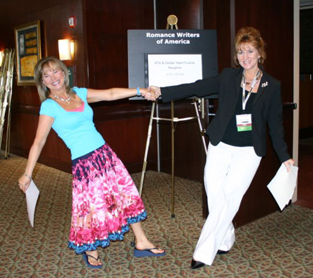 This is bestselling author Tamera Alexander and me when we were both nominated for a RITA (which she won, the dog--I've never let her forget it, either!!) :)