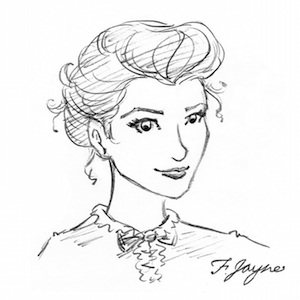 Flossie Jayne drawn by artist Monica Bruenjes who rendered artwork on Flossie's behalf for Tiffany Girl and signed it as such.