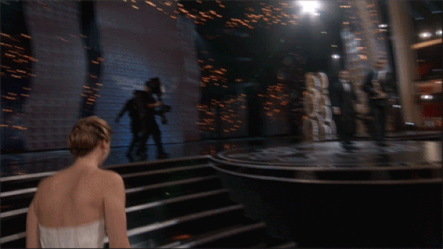 Jennifer Lawrence falls at the Oscars. At least Deeanne Gist is in good company! Source