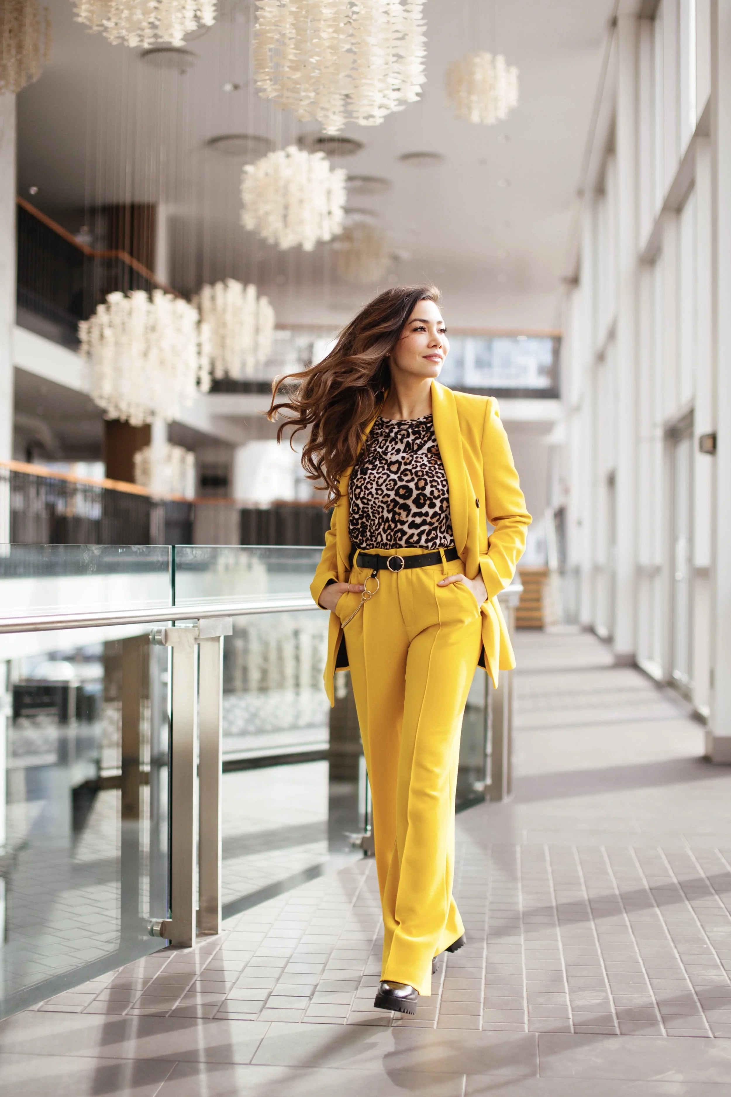 zara yellow suit