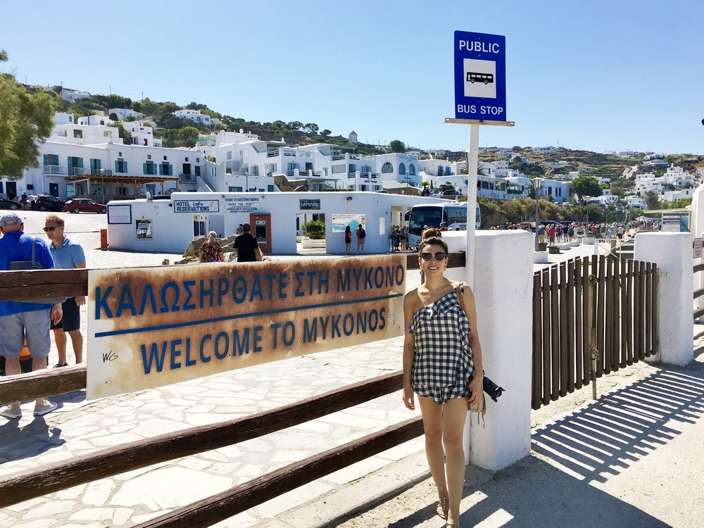  First steps in Mykonos, ready for the day 