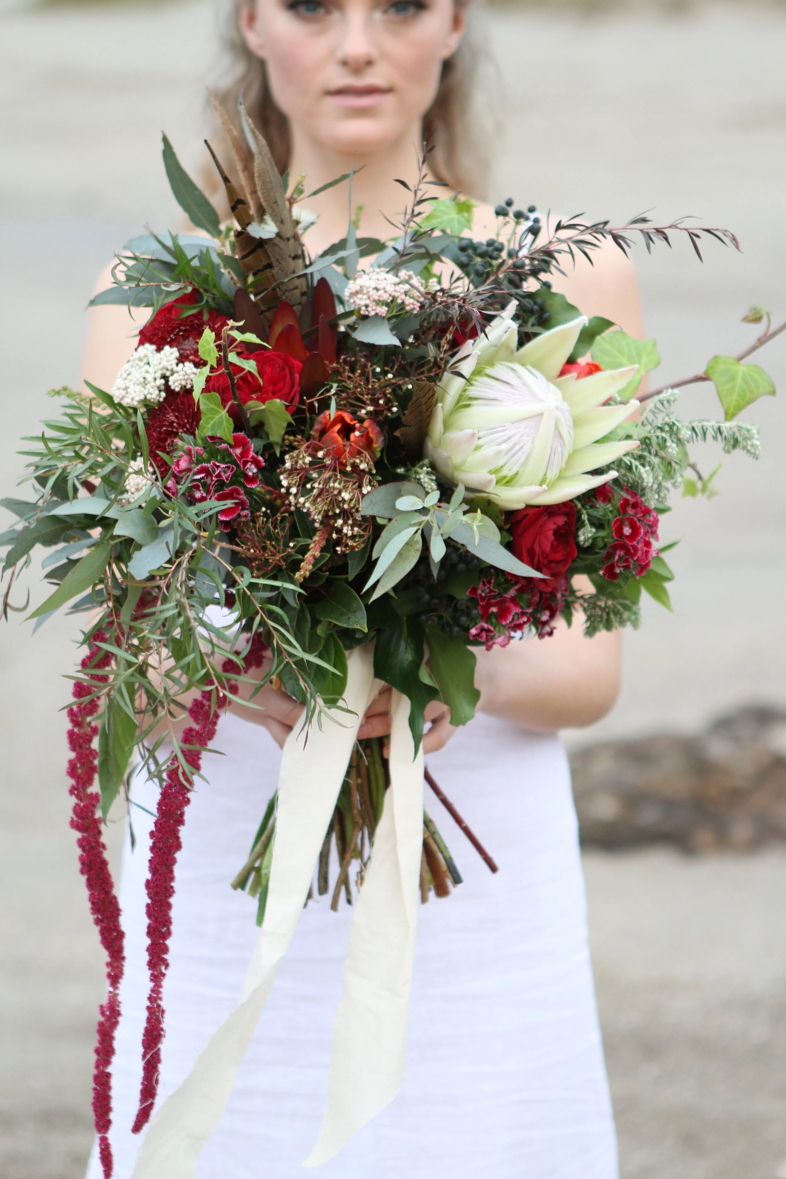 Zoe Southwood modelling Renee's bouquet