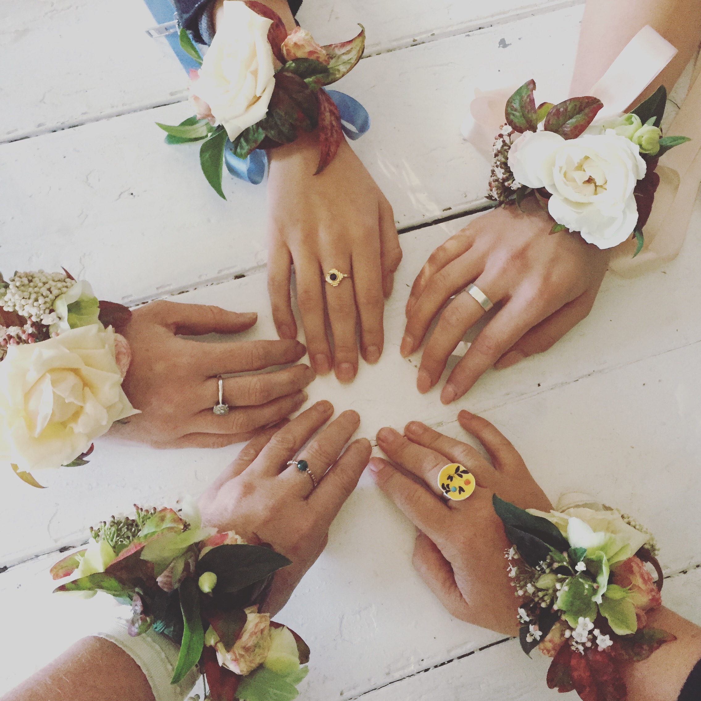 All for one and one for all...... we did NOT let those dreaded wrist corsages beat us!!!!
