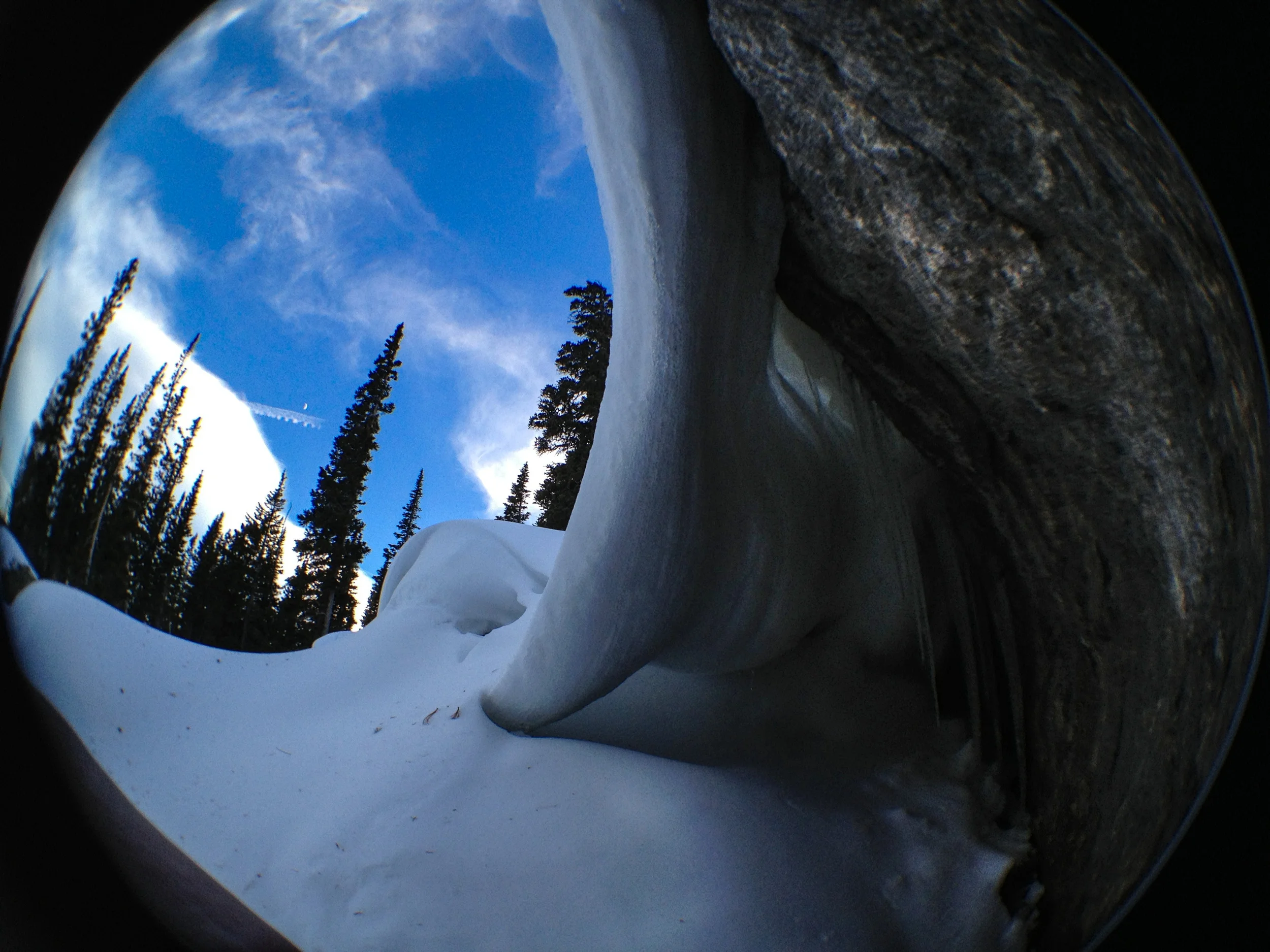 Lower Chaos Canyon snow sculptures.