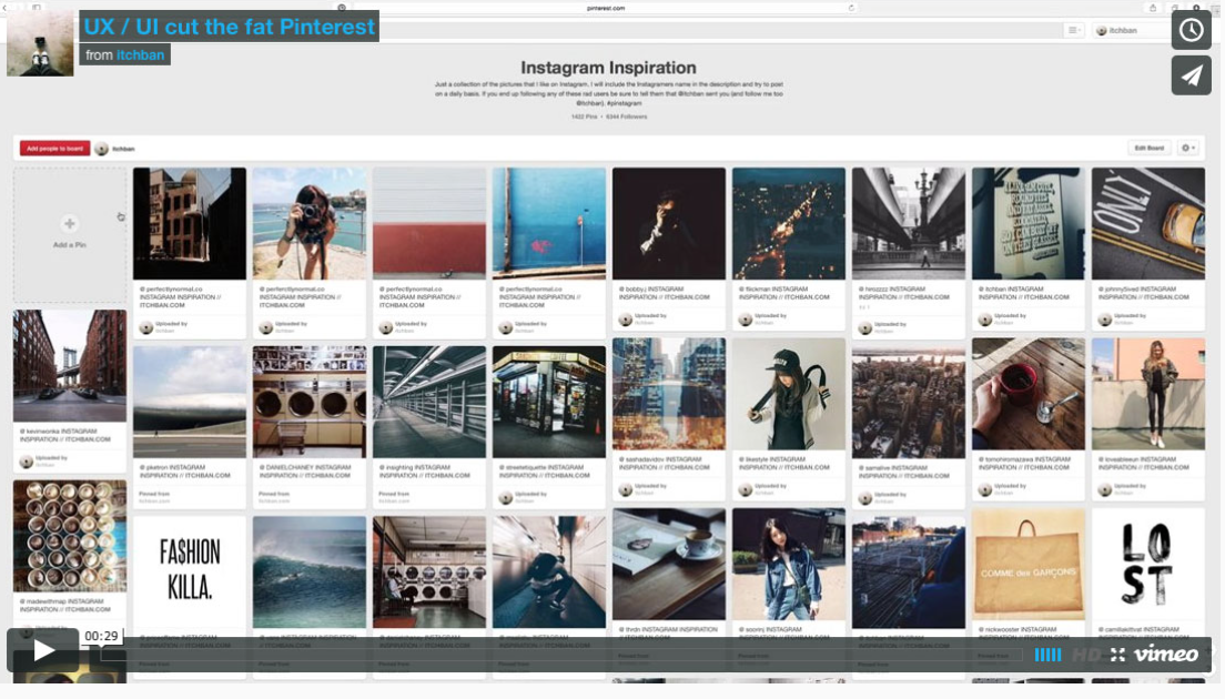 UX & UI: Cut the fat #01 - Pinterest