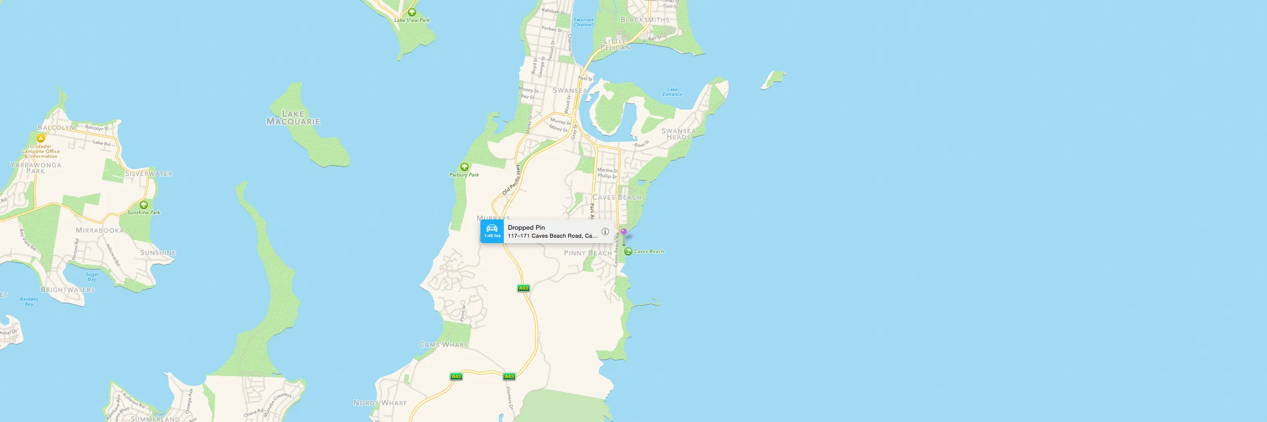 Caves Beach during high tide