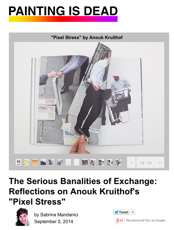 comprehensive & profound review on collecting stickers, my book ‘pixel stress 'and a bit about 'he daily exhaustion’ by Sabrina Mandanici on Painting is Dead blog