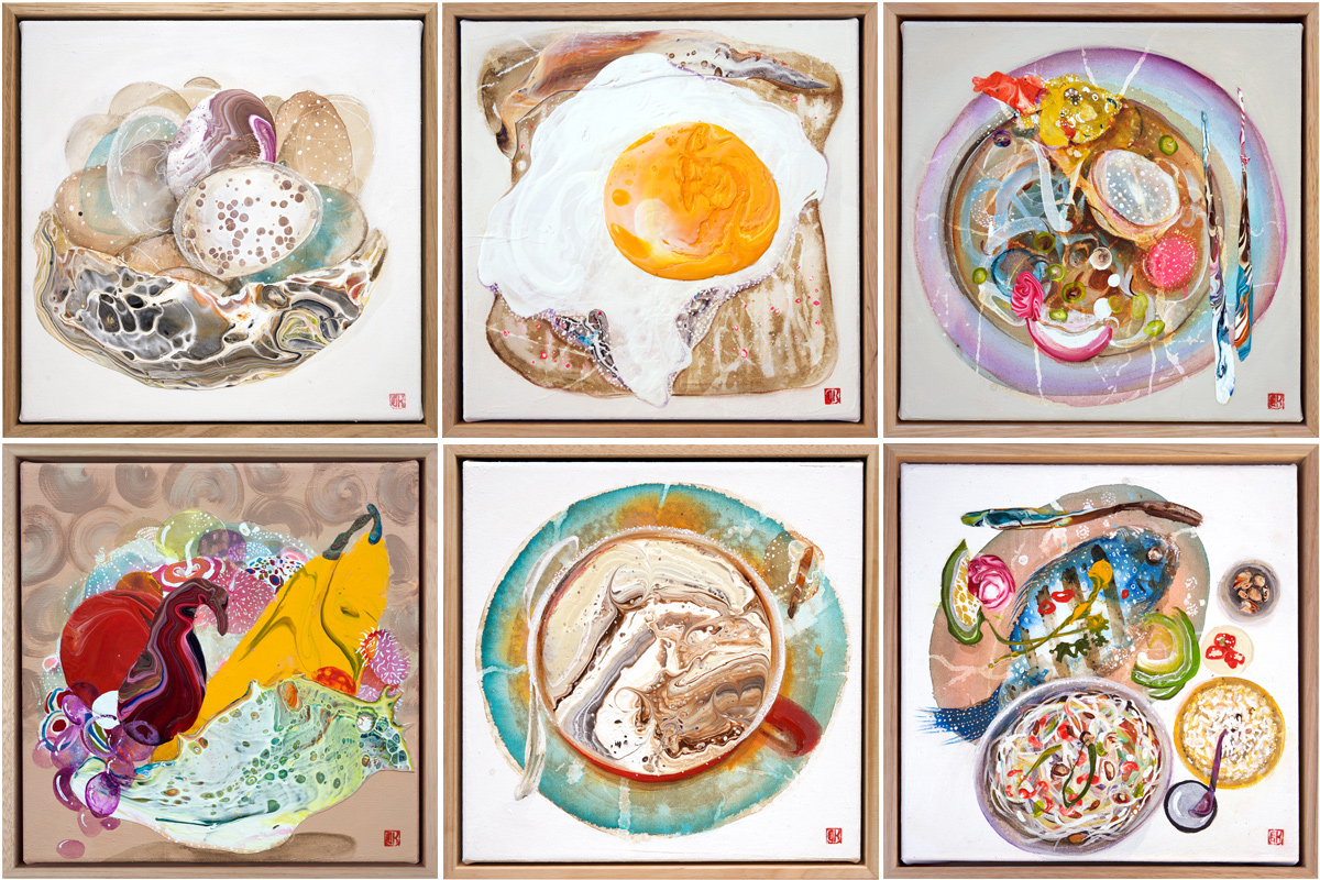 Day 15. 'Basket of Eggs', Day 16. 'Egg on Toast', Day 18. 'Udon', Day 19. 'UnStill Life', Day 20. 'Coffee Break', Day 22. 'Thai Feast'. 