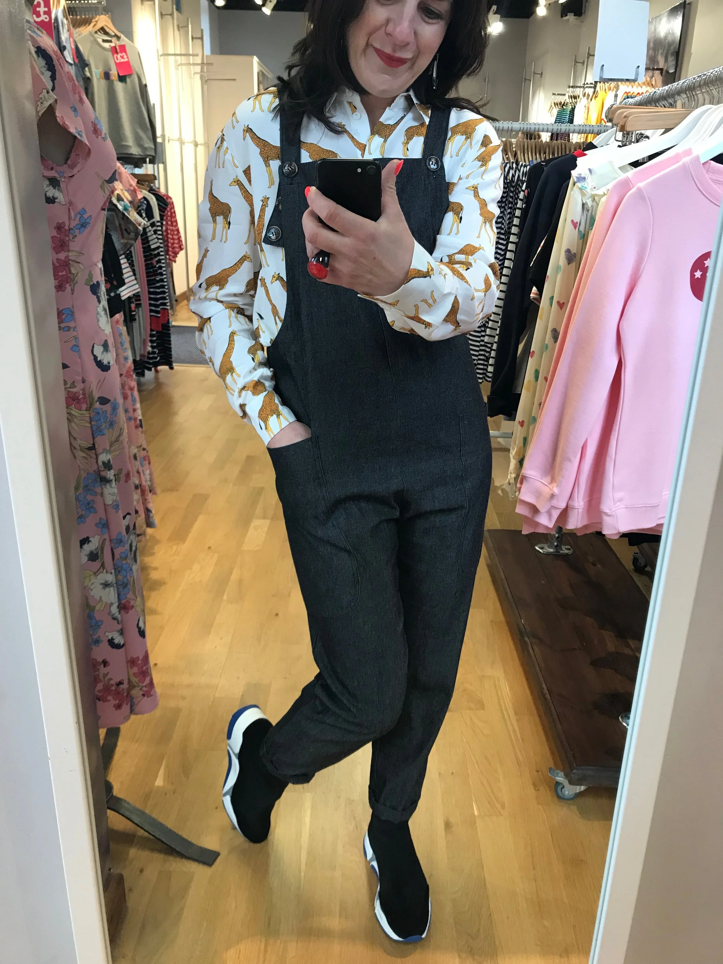 Rowan Apron Dungarees / Giraffe Shirt