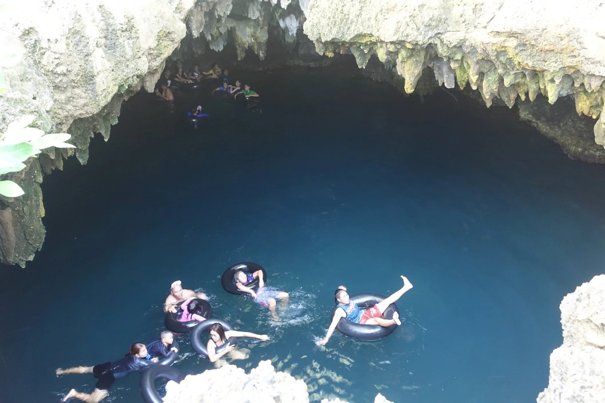 Locals enjoying a cave spring