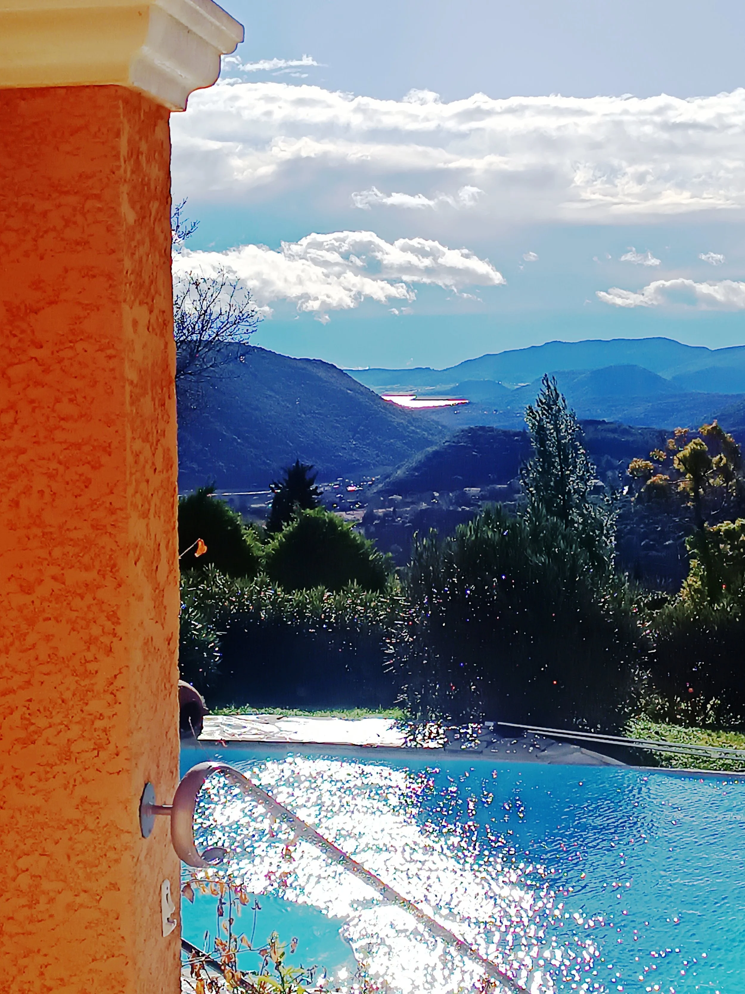 Distant Lac du Salagou  from Helga's terrace
