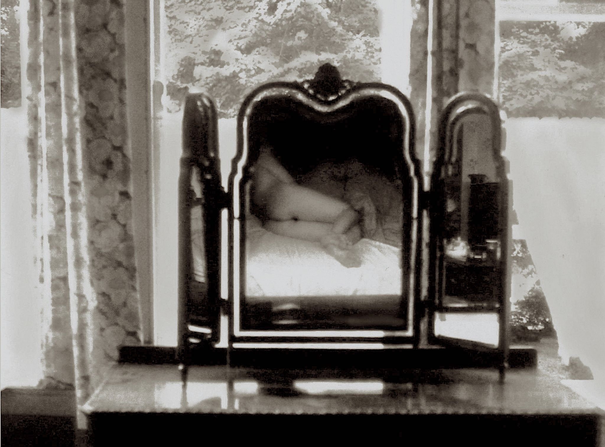 Judith in The Fox bedroom film set 1979