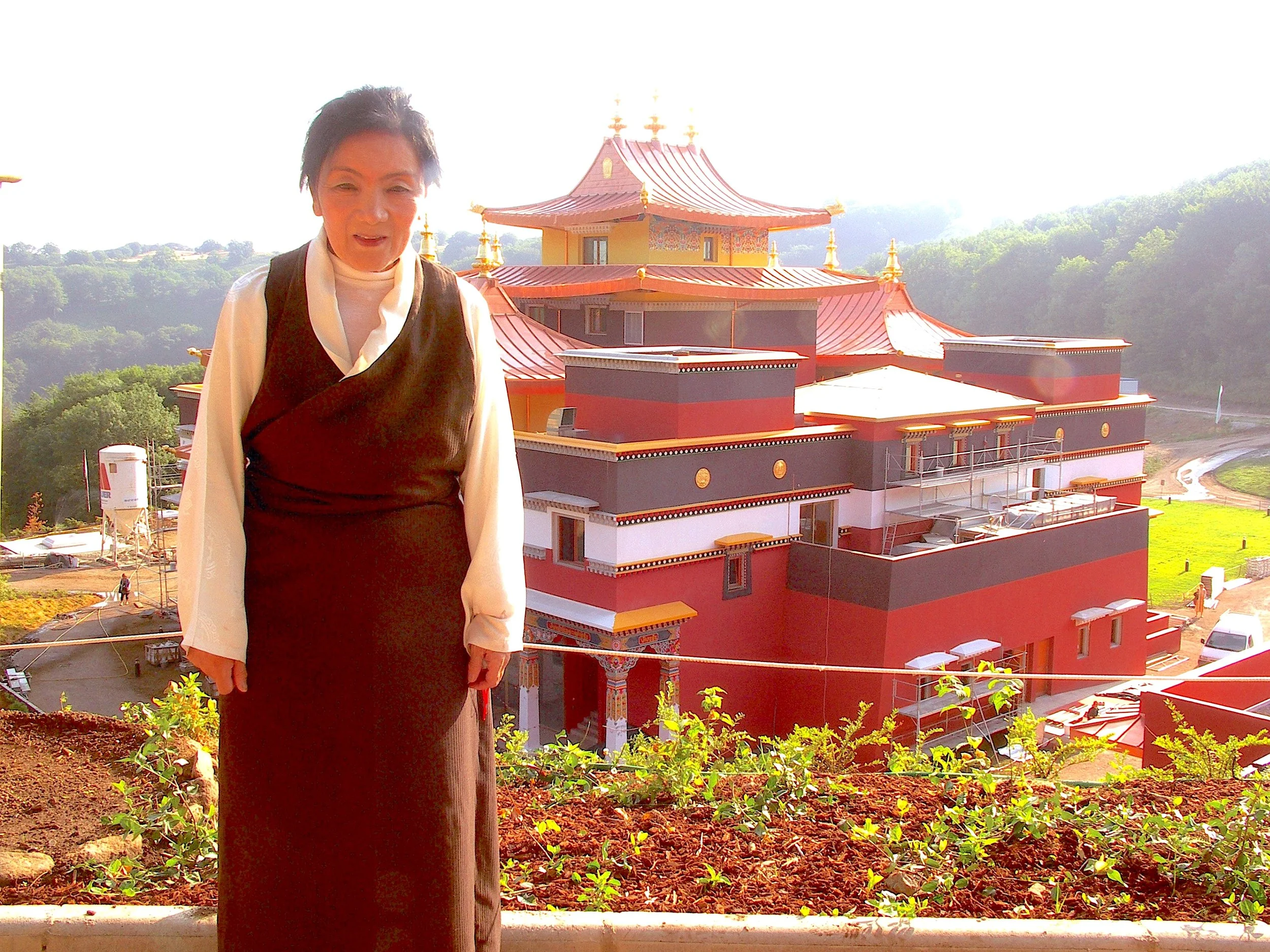 Tsering Wangmo Lakar  at the  Lerab Ling Temple, France