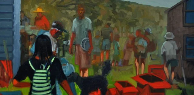 Yard Sale  oil on canvas   24x32" SOLD