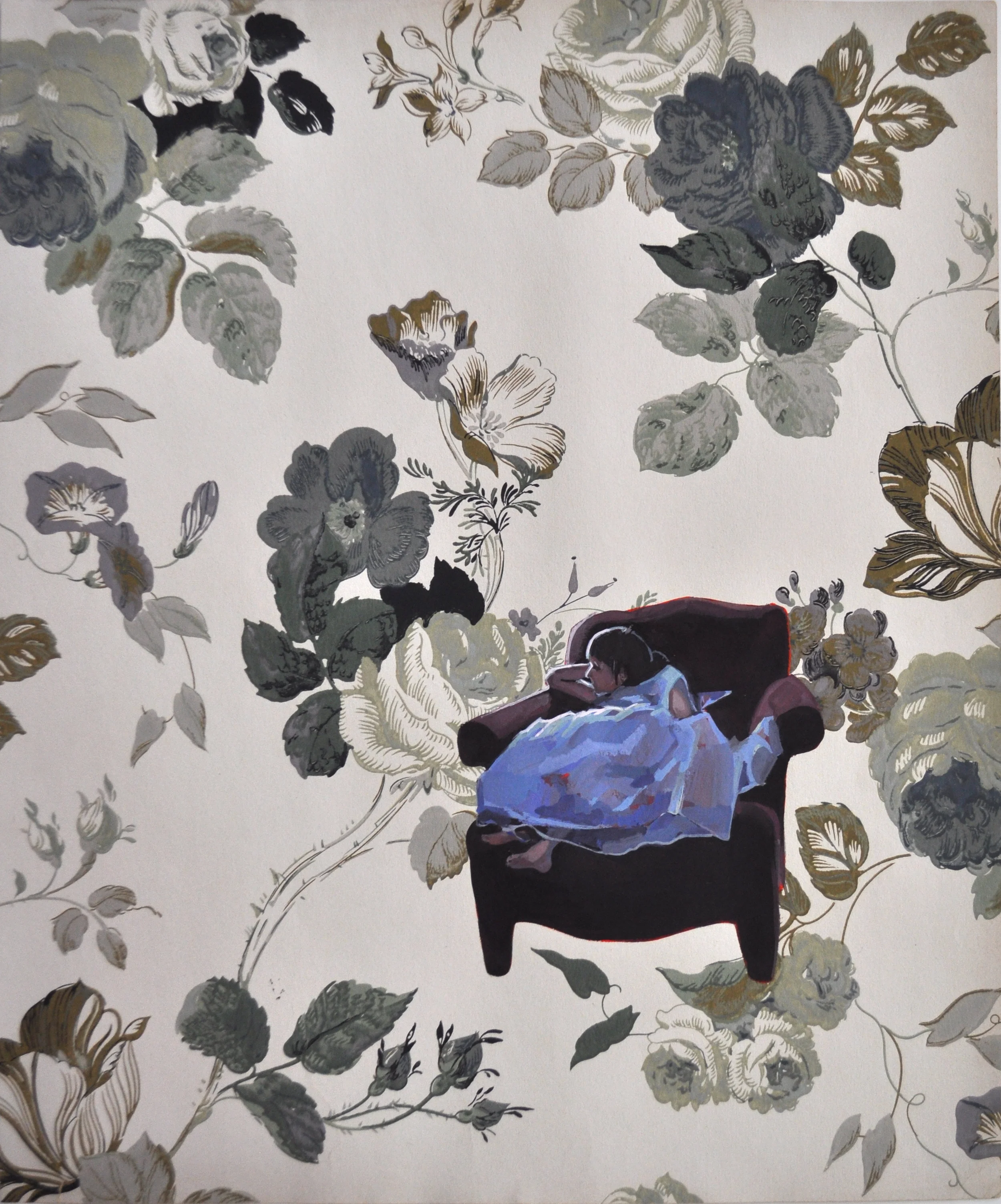 Don't Mention The War - Garden Party     gouache on paper  16x20" SOLD