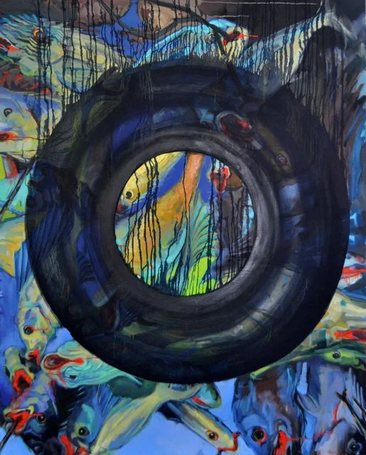 Lifesaver  oil on linen  48x54"