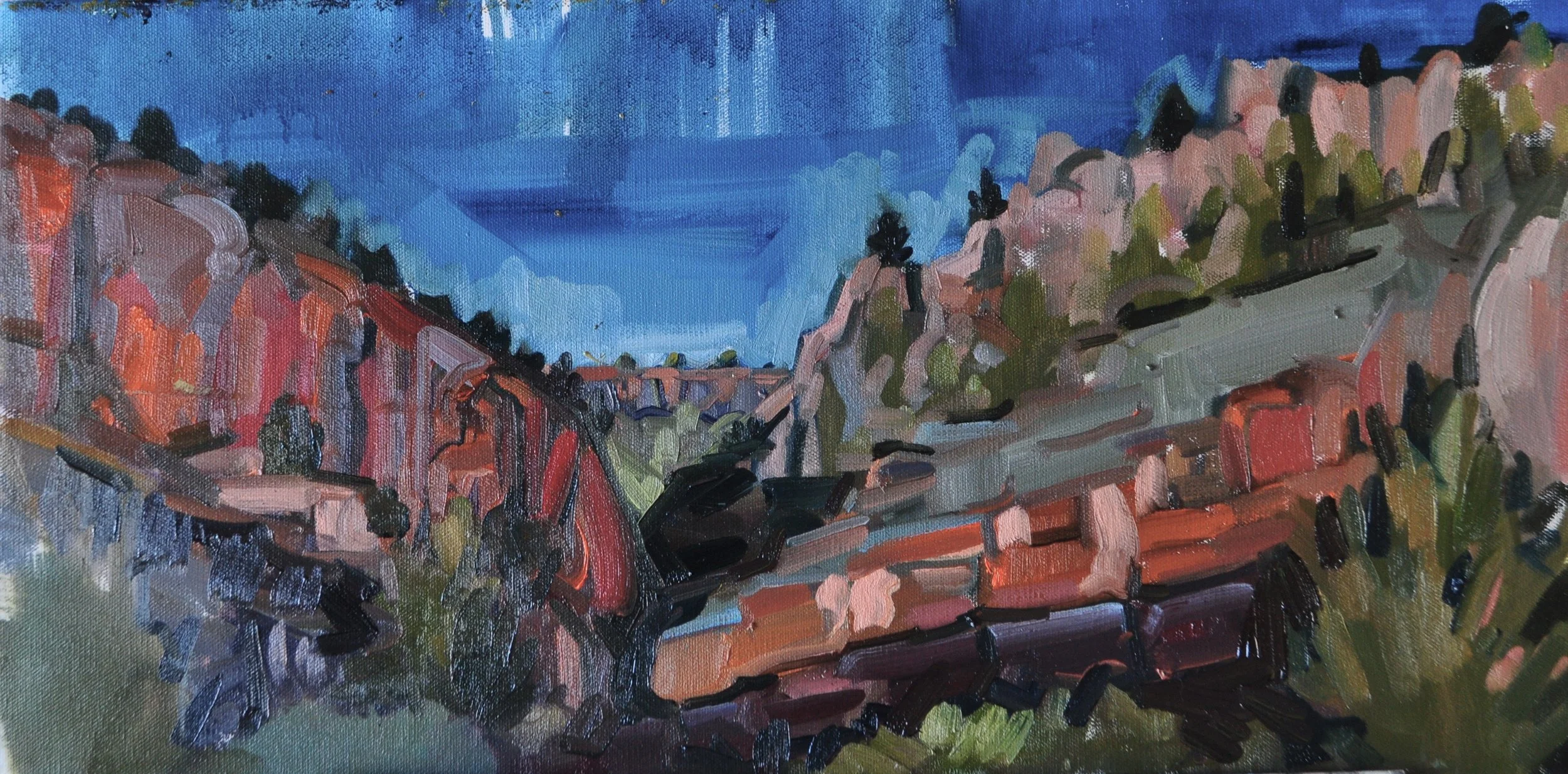 Gila View oil on canvas 12x24" plain air SOLD