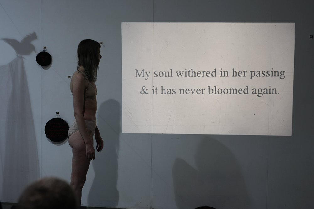   Stage Two  - To work through the pain of grief.   Live performance  Photo by Jessica Eva  Statement;  click here  